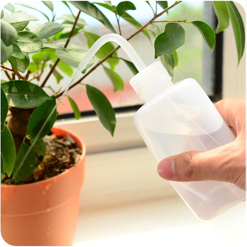 Plastic Squeeze Type Watering Bottle Plastic Bend Mouth Watering Cans for Plant Flower Succulent 2pcs ( 500ml +250ml)-1