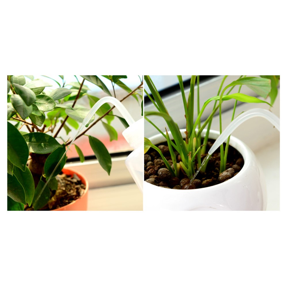 Plastic Squeeze Type Watering Bottle Plastic Bend Mouth Watering Cans for Plant Flower Succulent 2pcs ( 500ml +250ml)-8