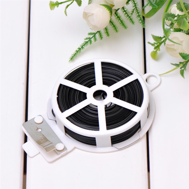 50M Multi-purpose Gardening Plant Twist Tie with Cutter - Black-1