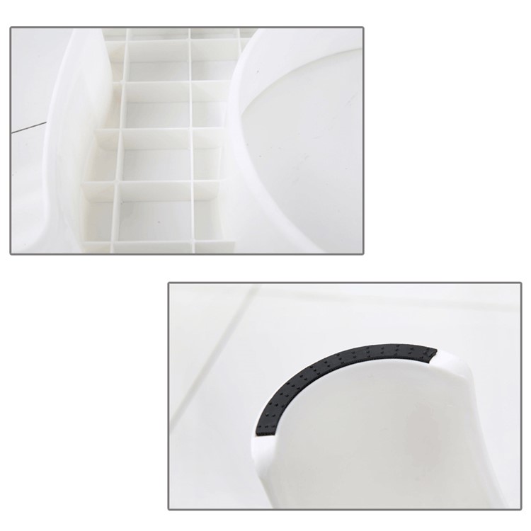 Bathroom Toilet Stool Ergonomic Step Squatting Stool Fits All Toilets - White-10