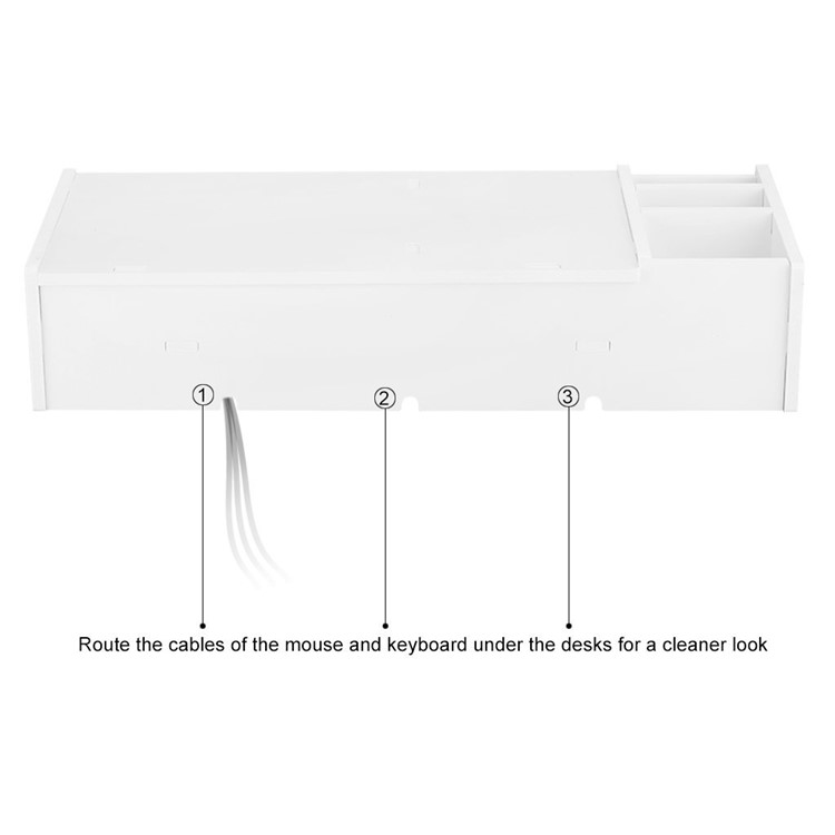 Computer Monitor Stand Desktop Organizer Rack with 5-Compartment Storage for Home and Office Supplies-4