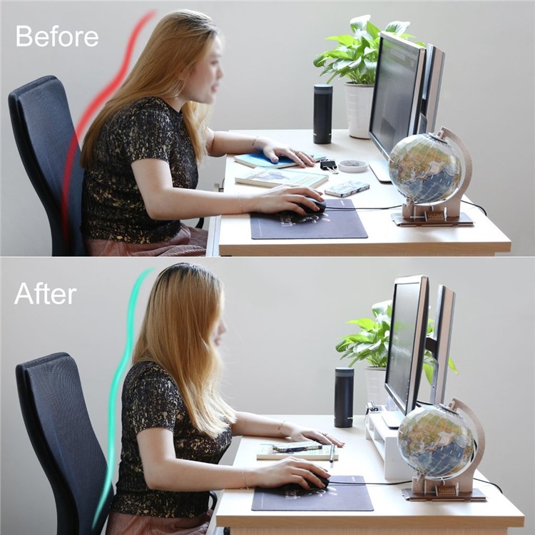 Computer Monitor Stand Desktop Organizer Rack with 5-Compartment Storage for Home and Office Supplies-7