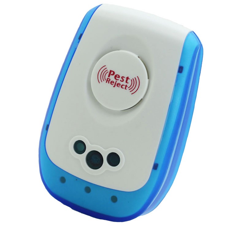 Ultrasonic Plug-in Electric Mosquito Repellent Fly Insects Killer - Blue + White / EU Plug-1