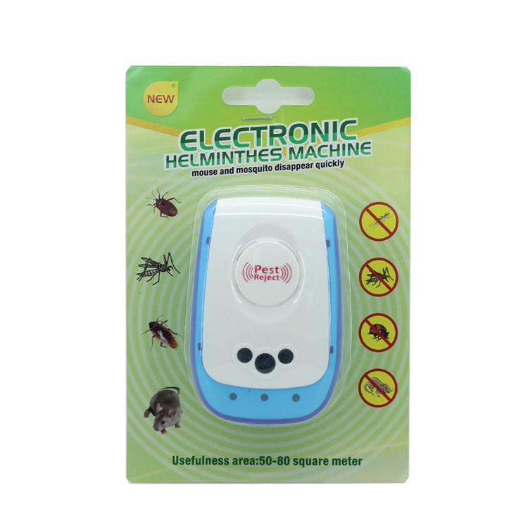 Ultrasonic Plug-in Electric Mosquito Repellent Fly Insects Killer - Blue + White / EU Plug-7