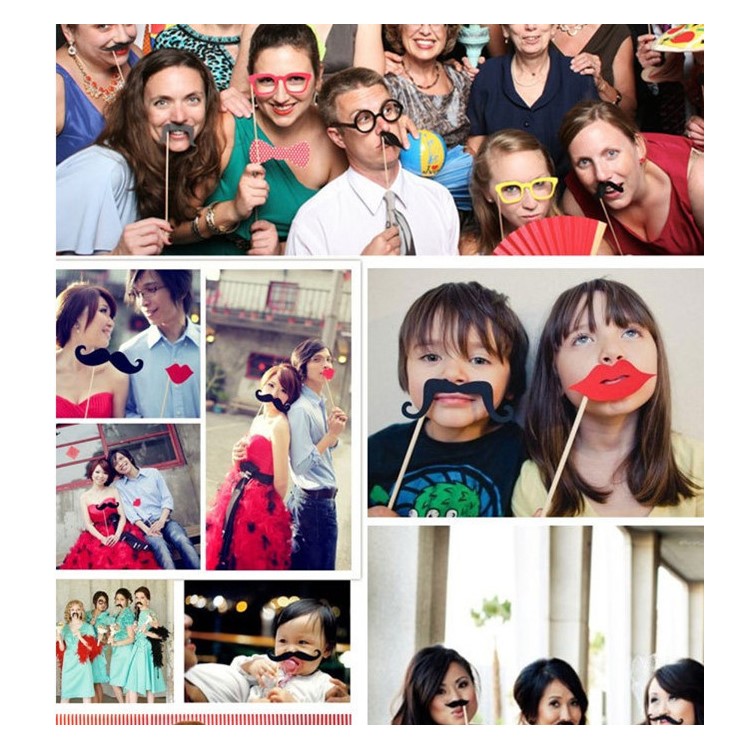 22PCS Photo Booth Props Car Wineglass Glasses DIY Kit for Wedding Birthday Christmas-5