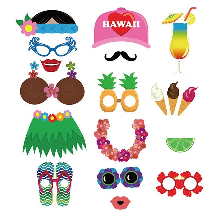 60PCS Photo Booth Requisiten Gitarre Ananas Gläser DIY Kit Für Hochzeit Geburtstag Weihnachten-2