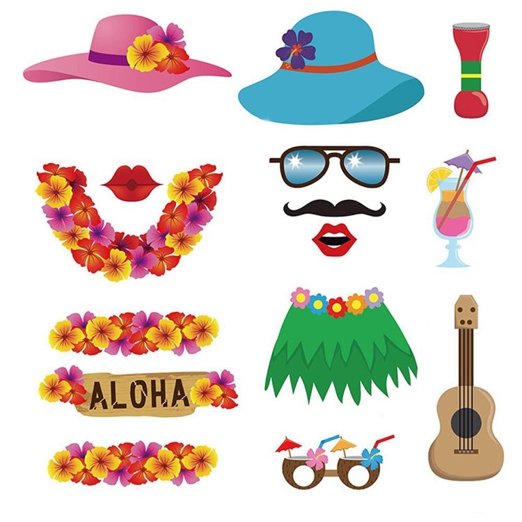 60PCS Photo Booth Requisiten Gitarre Ananas Gläser DIY Kit Für Hochzeit Geburtstag Weihnachten-3