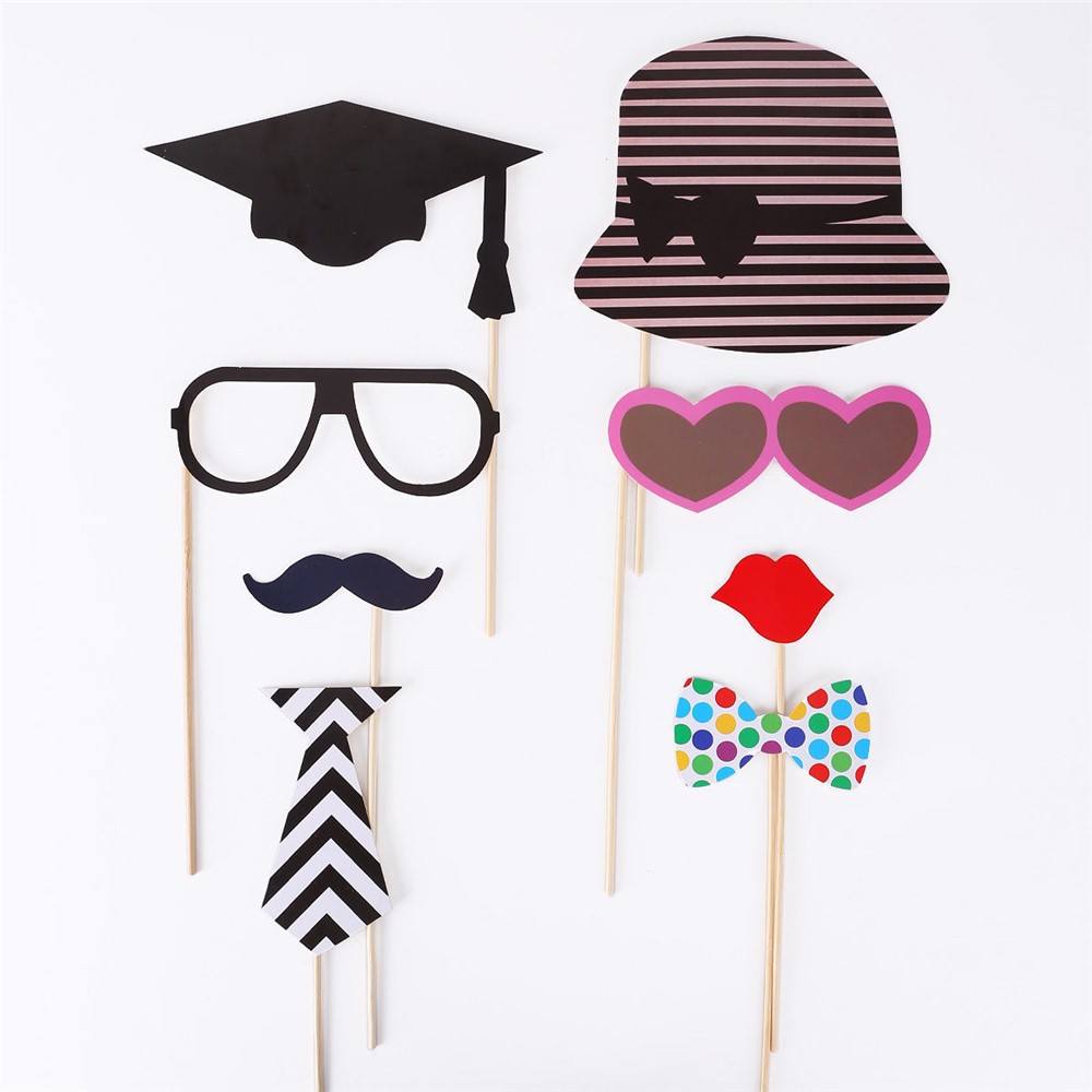 76PCS Photo Booth Props Bowknot Mustache Glasses DIY Kit for Wedding Birthday Christmas-2