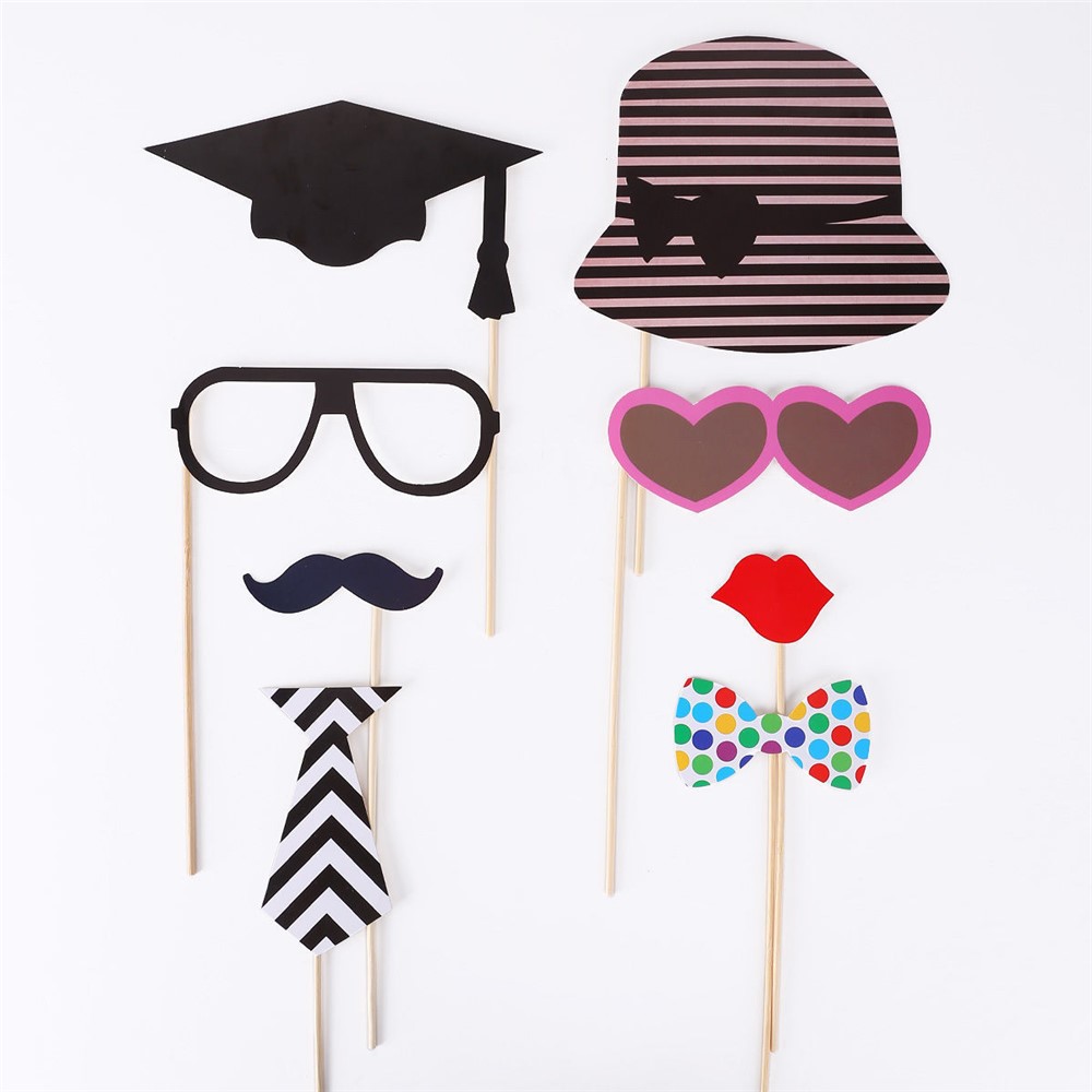 76 Pcs Photo Booth Accessoires Bowknot Moustache Lunettes DIY Kit Pour Le Mariage Anniversaire Noël-2