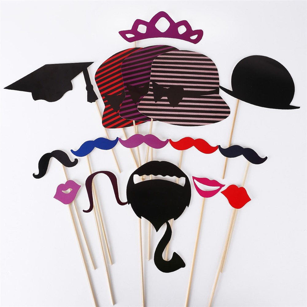 76PCS Photo Booth Props Bowknot Mustache Glasses DIY Kit for Wedding Birthday Christmas-3