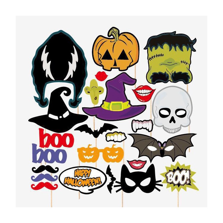 24PCS Photo Booth Props Pumpkin Hat DIY Kit for Wedding Birthday Christmas-1