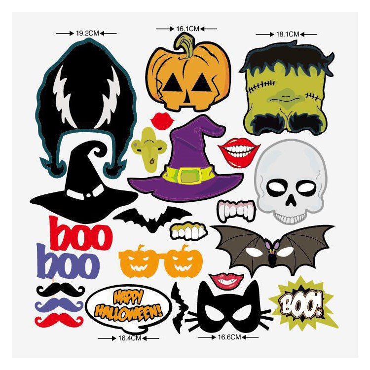 24PCS Photo Booth Props Pumpkin Hat DIY Kit for Wedding Birthday Christmas-2