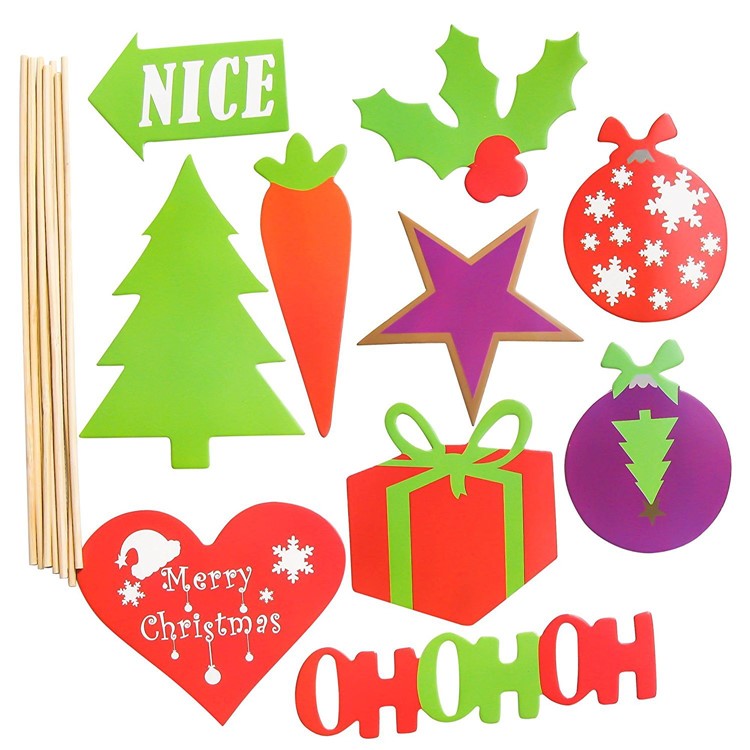 28PCS DIY Photo Booth Props Mustache Glasses Snowflake for Wedding Birthday Christmas-1