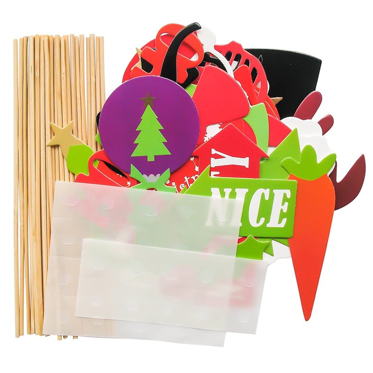 28PCS DIY Photo Booth Props Mustache Glasses Snowflake for Wedding Birthday Christmas-3