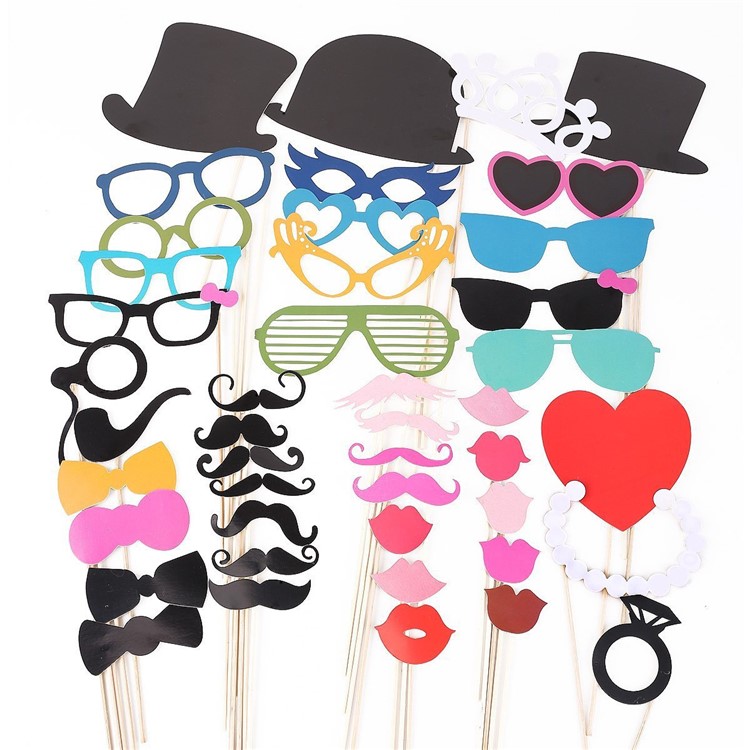44PCS Props on a Stick Mustache Photo Party Fun Wedding Christmas Birthday-1