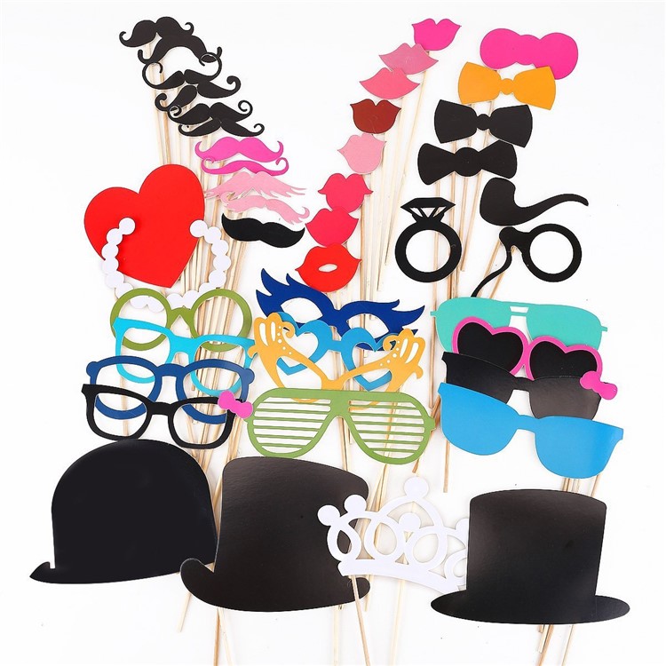 44PCS Props on a Stick Mustache Photo Party Fun Wedding Christmas Birthday-2