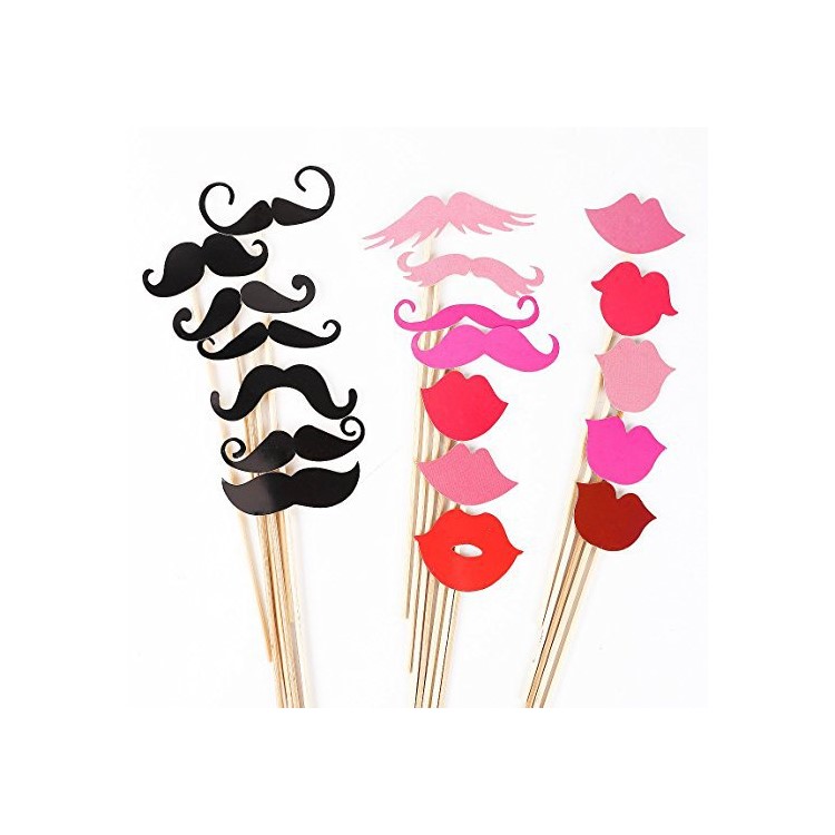44PCS Props on a Stick Mustache Photo Party Fun Wedding Christmas Birthday-5