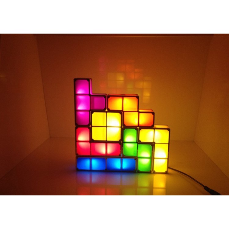 Retro Game Style Tetris Puzzle Lamp DIY Night Light Decorative Table Lamp Powered By Rechargeable Battery-6