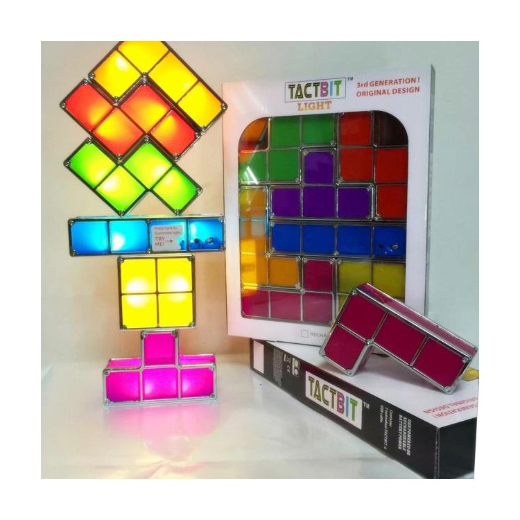 Retro Game Style Tetris Puzzle Lamp DIY Night Light Decorative Table Lamp Powered By Rechargeable Battery-9