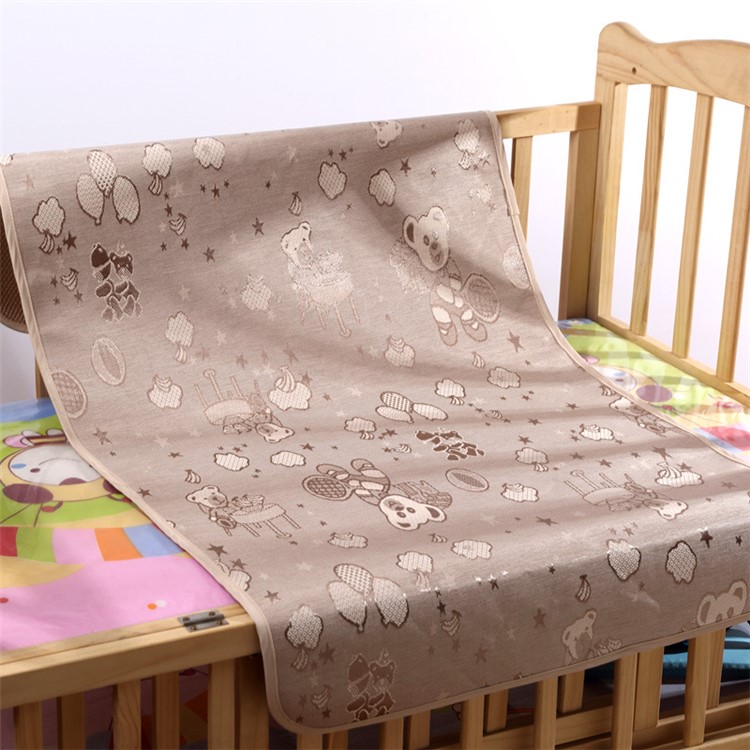 BEST BABY Baby Ice Silk Summer Cool Mat Baby Crib Sleeping Pad, Size: 109.5 x 60.5cm (MH7002) - Khaki-1