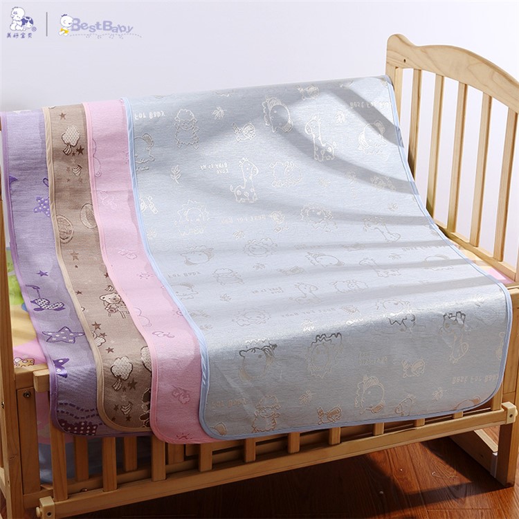 BEST BABY Baby Ice Silk Summer Cool Mat Baby Crib Sleeping Pad, Size: 109.5 x 60.5cm (MH7002) - Khaki-2