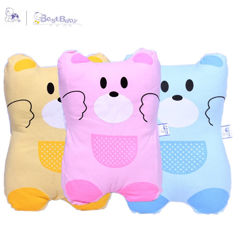 BEST BABY Cartoon Cute Bear Baby Head-shaping Pillow - Pink-2