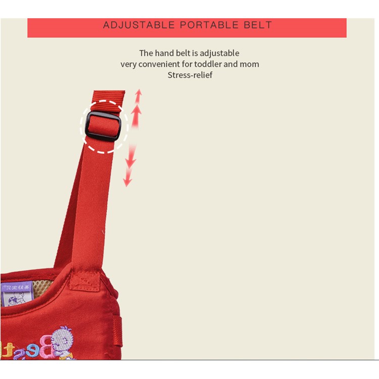 BEST BABY Cotton Toddler Walk Learning Belt Breathable Baby Walking Wing - Red-2