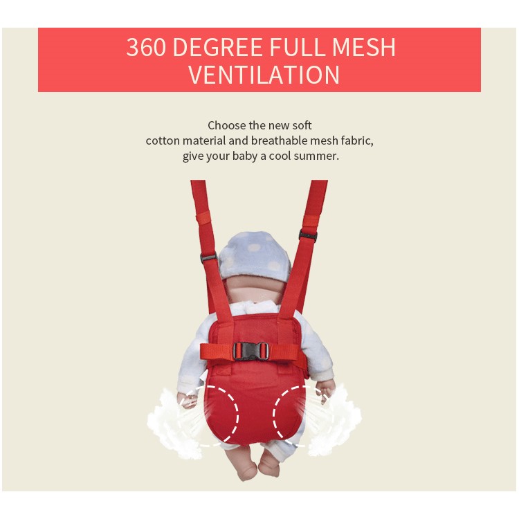 BEST BABY Cotton Toddler Walk Learning Belt Breathable Baby Walking Wing - Red-4