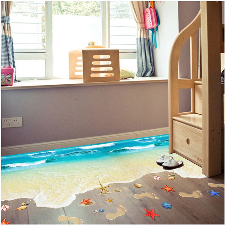 Beach XL8300 Floor/Wall Sticker Mural Decals Art Decors, Size: 60 x 90cm-1