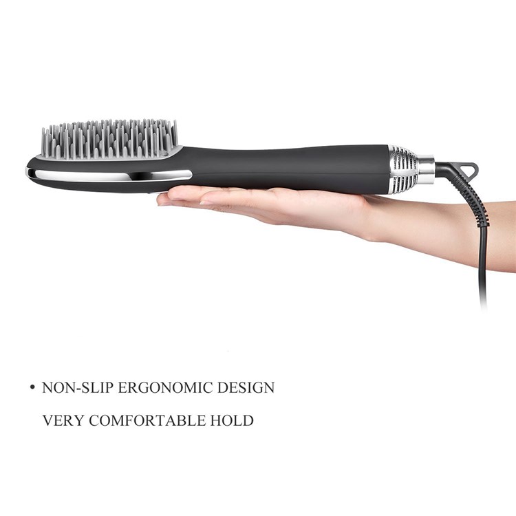 Anion Hair Dryer Brush Blow-dry Comb Ion-Flow Brush Dryer with EU Plug Cable - Black-7