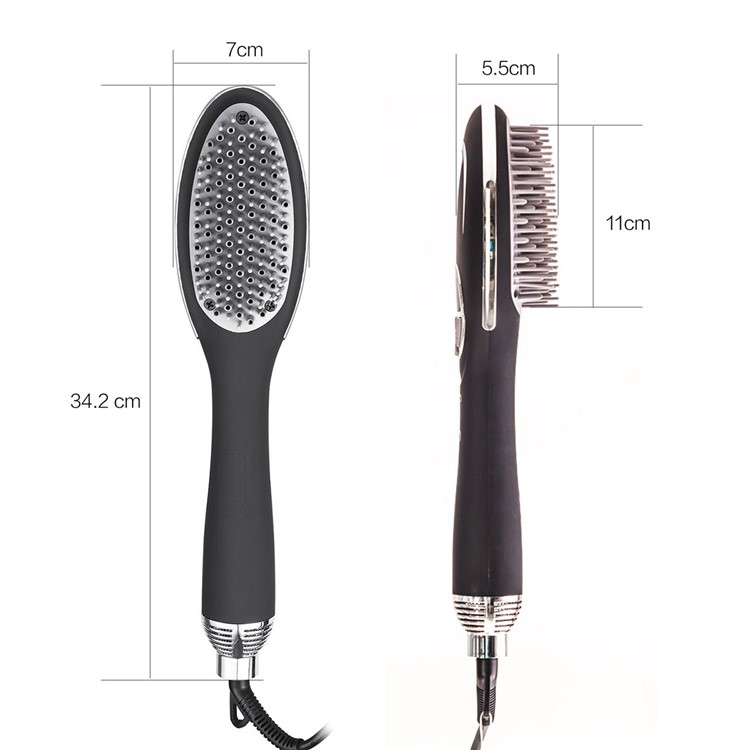 Anion Hair Dryer Brush Blow-dry Comb Ion-Flow Brush Dryer with EU Plug Cable - Black-8