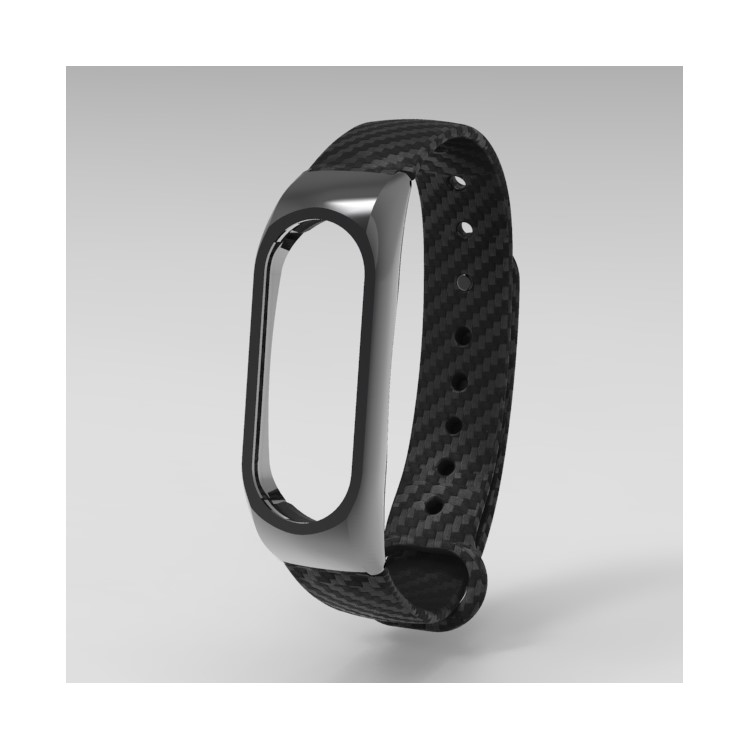 

Carbon Fiber Strap and Metal Shell Bracelet Replacement for Xiaomi Mi Band 2 - Black, Xiaomi Mi Band 2