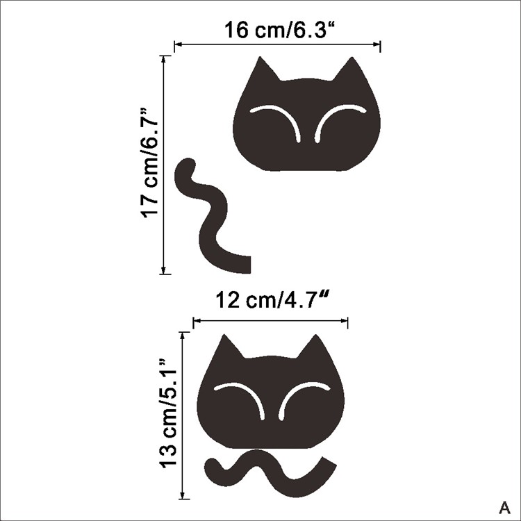 Cartoon Cute Black Cat Switch Sticker Switch Decor Environmental Wall Decal - Black-2