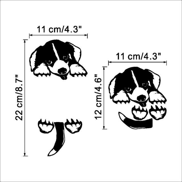 Creative Cartoon Dog Switch Sticker Switch Decor Environmental Wall Decal - Black-2