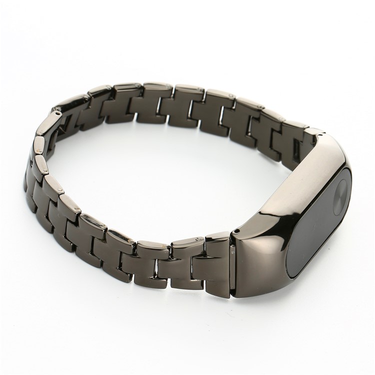 Stainless Steel Chain Wrist Watch Strap + Watch Frame for Xiaomi Mi Band 2 - Black -4