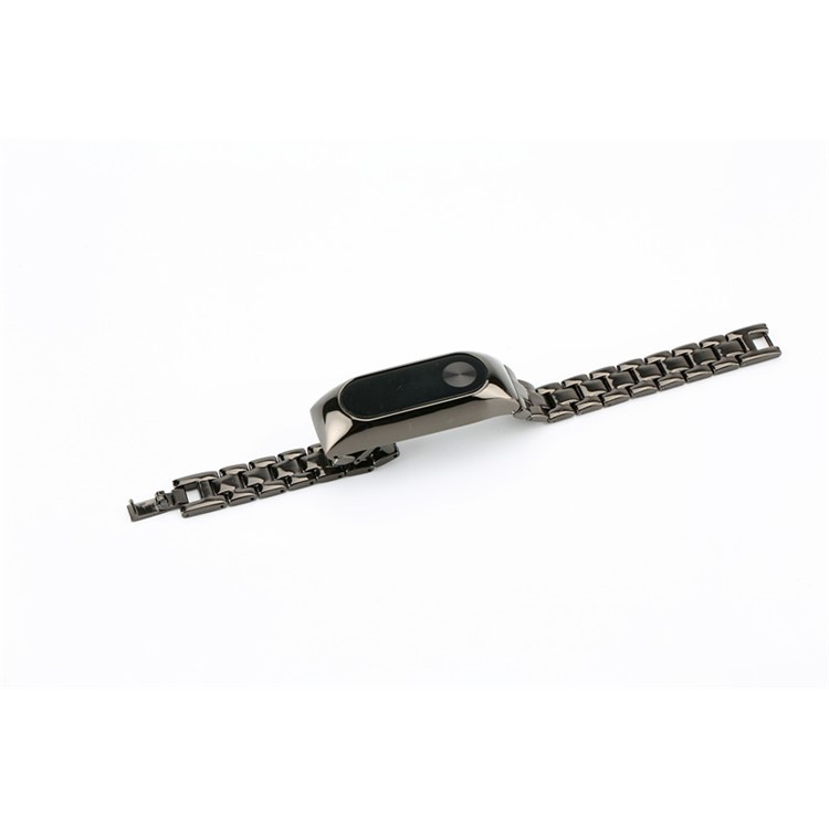 Stainless Steel Chain Wrist Watch Strap + Watch Frame for Xiaomi Mi Band 2 - Black -6
