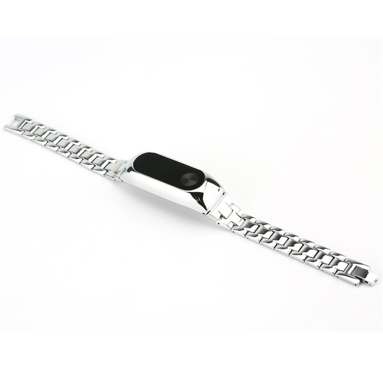 Stainless Steel Chain Watch Band Bracelet + Watch Frame for Xiaomi Mi Band 2 - Silver Color-2