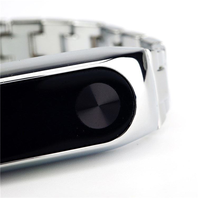 Stainless Steel Chain Watch Band Bracelet + Watch Frame for Xiaomi Mi Band 2 - Silver Color-3