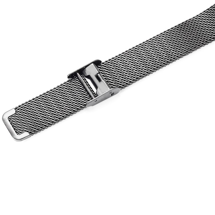 Milanese Wrist Stainless Steel Watch Strap + Watch Frame for Xiaomi Mi Band 2 - Black-3