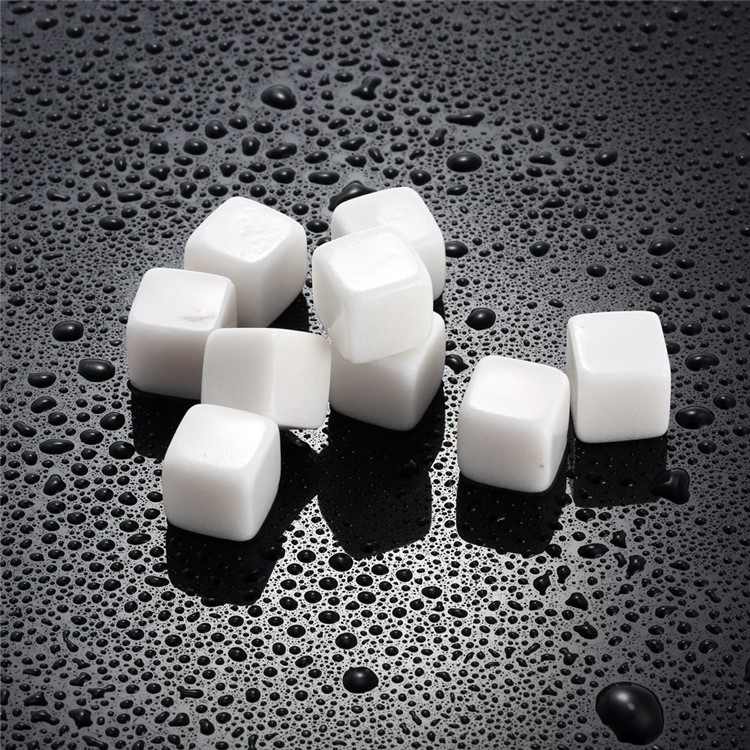 6Pcs/Set Granite Cubes Marble Cubes Ice Whiskey Wine Beverage Drinks Chilling Stones Whiskey Stones - Black-4