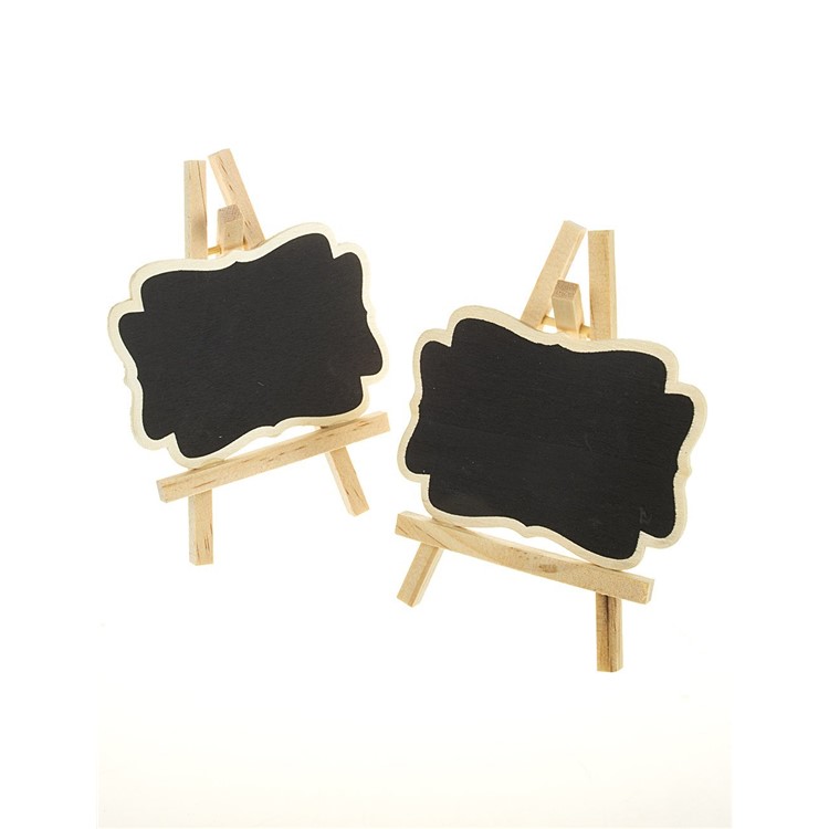 Set of 10 Mini Chalkboards Black Board Decor with Stand - Cloud shape-2