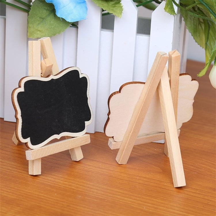 Set of 10 Mini Chalkboards Black Board Decor with Stand - Cloud shape-5