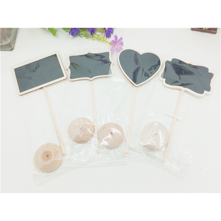 Set of 10 Mini Chalkboards Black Board Decor with Stand - Cloud shape-6