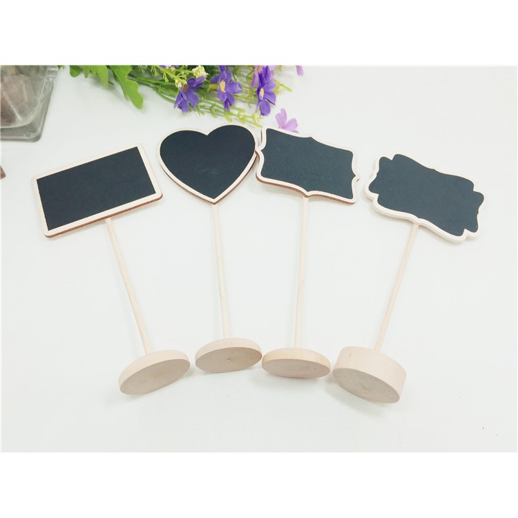 Set of 10 Mini Chalkboards Black Board Decor with Stand - Cloud shape-9