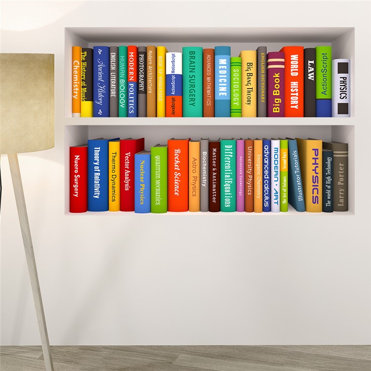 Bookcase Pattern Removable Wall Sticker Decal Playroom Bedroom Decoration-2