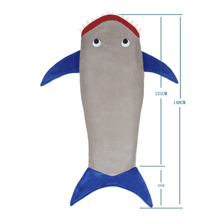 Manta De Tiburón Azul Y Gris Oscuro-3
