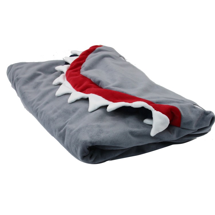 Manta De Tiburón Azul Y Gris Oscuro-9