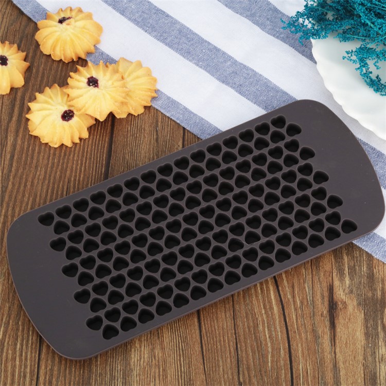 Food Grade Silicone Ice Cube Molds Trays 150 Heart Shaped Mini Cubes - Coffee-1
