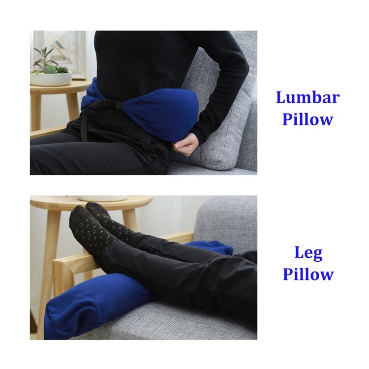 High Quality Memory Foam Neck Pillow with Hood Comfortable U Shaped Pillow - Blue-2