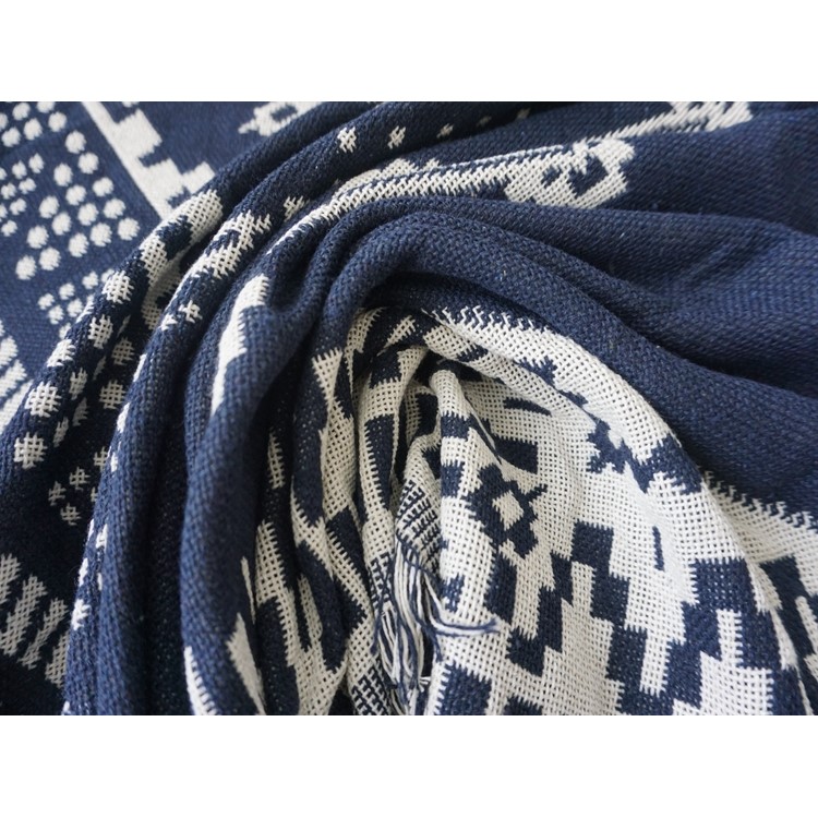 Cotton Thread Sofa Cover Throw with Tassels 130 x 180cm - Big Rhombus-6
